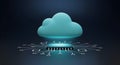Secure Cloud Computing Platform: 3D Microchip Icon for Fast Data Storage and IT Professionals Royalty Free Stock Photo