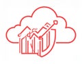Secure Cloud Data Analytics and Growth Icon Royalty Free Stock Photo