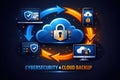 Secure cloud data backup and cybersecurity illustration Royalty Free Stock Photo