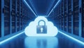 Secure cloud data center with advanced encryption Royalty Free Stock Photo