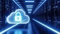 Secure cloud data center with advanced encryption Royalty Free Stock Photo