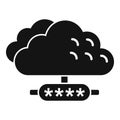 Secure cloud data icon simple vector. Code lock Royalty Free Stock Photo