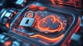 Secure cloud data protection cyber security technology Royalty Free Stock Photo
