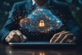 Secure Cloud Data Protection Online Privacy Business Technology, Background Royalty Free Stock Photo