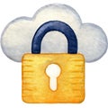 Secure Cloud Data Protection with Padlock Icon Royalty Free Stock Photo