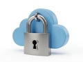 Secure cloud data protection with padlock Royalty Free Stock Photo