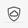 Secure Cloud Data Protection Shield Icon Royalty Free Stock Photo