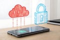 Secure Cloud Data Storage on Mobile Device Royalty Free Stock Photo