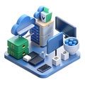 Secure cloud data storage and network infrastructure Royalty Free Stock Photo
