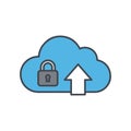 Secure Cloud Data Upload Illustration Royalty Free Stock Photo