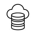 Cloud Database Storage Line Art Icon, DBaaS Database as a Service Vector Symbol Royalty Free Stock Photo
