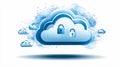 A secure cloud icon is encircled by floating personal data points, each enveloped in a protective layer of encryption, Generated Royalty Free Stock Photo