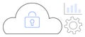 Cloud Data Security with Lock Symbol and Analytics for Efficient Management Royalty Free Stock Photo