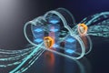 Secure cloud network with advanced data encryption Royalty Free Stock Photo