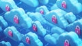 Secure Cloud Network Illustration for Data Encryption and User Authentication Concepts