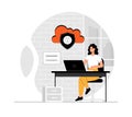 Secure cloud with password. Internet privacy data and information safety management. User data protection. Illustration