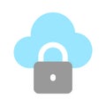Secure cloud, cloud protection, cloud security icon design Royalty Free Stock Photo