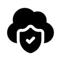 Secure cloud, cloud protection, cloud security icon design Royalty Free Stock Photo