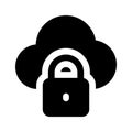 Secure cloud, cloud protection, cloud security icon design Royalty Free Stock Photo