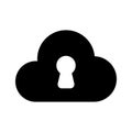Secure cloud, cloud protection, cloud security icon design Royalty Free Stock Photo