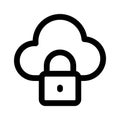 Secure cloud, cloud protection, cloud security icon design Royalty Free Stock Photo