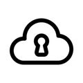 Secure cloud, cloud protection, cloud security icon design Royalty Free Stock Photo