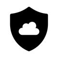 Secure cloud, cloud protection, cloud security icon design Royalty Free Stock Photo