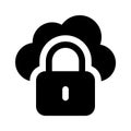 Secure cloud, cloud protection, cloud security icon design Royalty Free Stock Photo