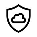 Secure cloud, cloud protection, cloud security icon design Royalty Free Stock Photo