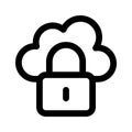 Secure cloud, cloud protection, cloud security icon design Royalty Free Stock Photo