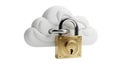 Secure cloud storage concept with padlock and white cloud Royalty Free Stock Photo