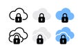Secure Cloud Storage and Data Protection Icons Royalty Free Stock Photo