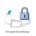 Secure Cloud Storage File Folder Padlock Icon Illustration Royalty Free Stock Photo