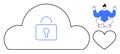Secure Cloud Storage with Focus on Mindfulness and Emotional Well-Being Royalty Free Stock Photo