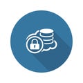 Secure Cloud Storage Icon. Flat Design