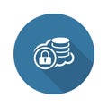 Secure Cloud Storage Icon. Flat Design