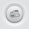 Secure Cloud Storage Icon. Grey Button Design Royalty Free Stock Photo