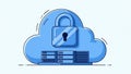 Secure Cloud Storage with Lock Icon and Server Racks Royalty Free Stock Photo