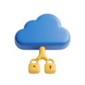 Secure cloud storage symbolizing data protection and digital safety with interconnected padlocks Royalty Free Stock Photo