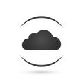 Secure Cloud Technology. Protected cloud computing service concept. Vector Illustration of protected computer server.