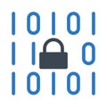Secure coding glyph flat vector icon