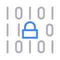 Secure coding vector color line icon Royalty Free Stock Photo