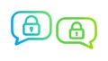 Secure Communication Icon, Locked Speech Bubble Symbol, vector design Generative AI Royalty Free Stock Photo