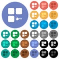 Secure component round flat multi colored icons