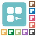 Secure component rounded square flat icons