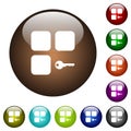 Secure component color glass buttons