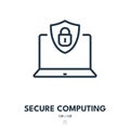 Secure Computing Icon. Security, Privacy, Access. Editable Stroke. Vector Icon Royalty Free Stock Photo