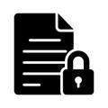 Secure confidential agreement document with locked access vector, padlock protection