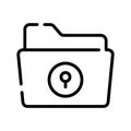 Secure confidential file folders, with paper documents security vector icon Royalty Free Stock Photo