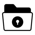 Secure confidential file folders, with paper documents security vector icon Royalty Free Stock Photo